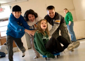 Kids playing in gym