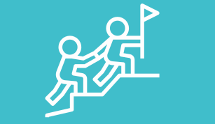 Pair walking up stairs icon