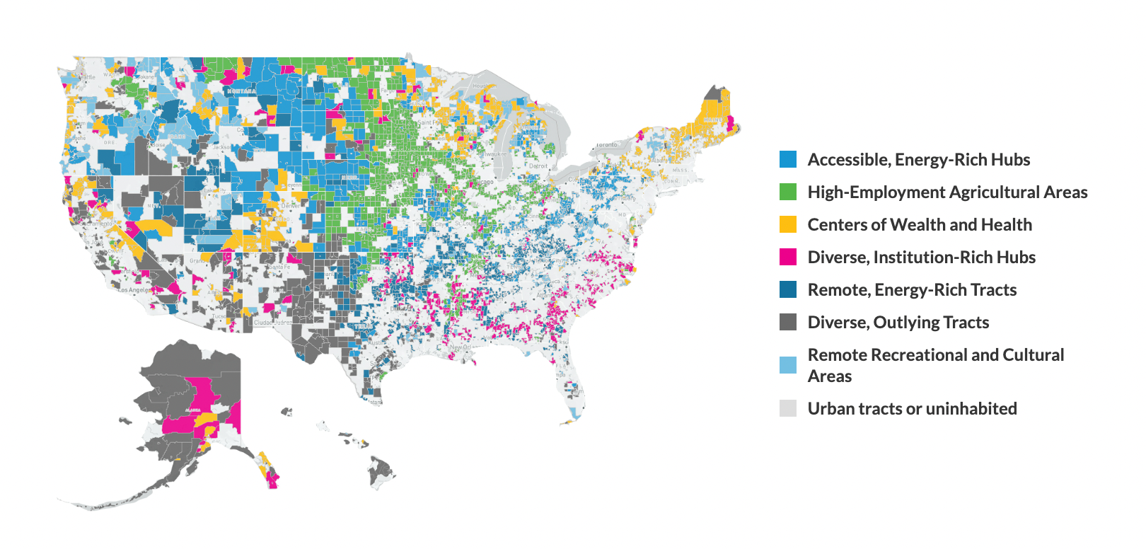 color-coded map of the United States