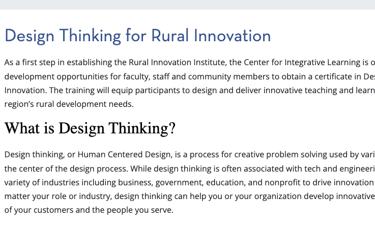 Design Thinking for Rural Innovation article cove page