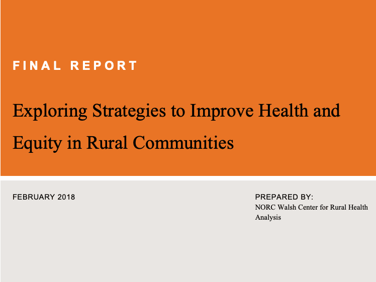 Exploring Strategies to Improve Health and Equity in Rural Communities report cover