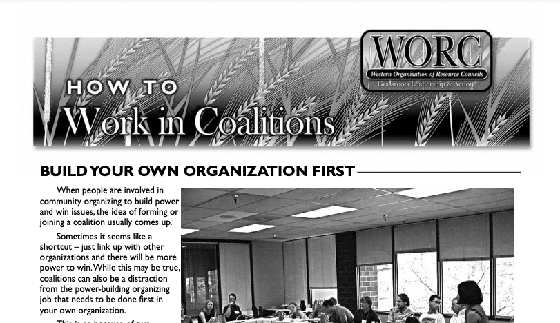 How to Work in Coalitions piece cover