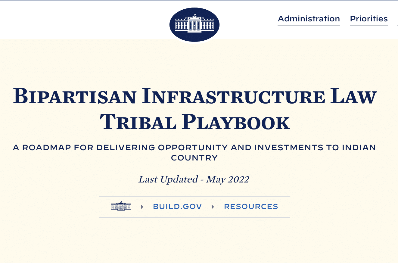 Partisan Infrastructure Law Tribal Playbook cover