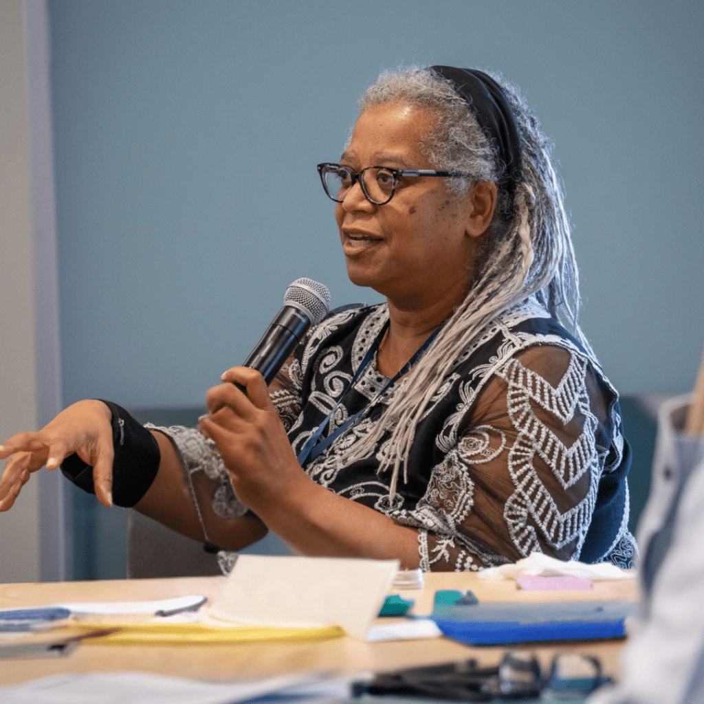 Connie Stewart asks a question during Aspen CSG's 2025 Rural Development Hub Learning Summit.